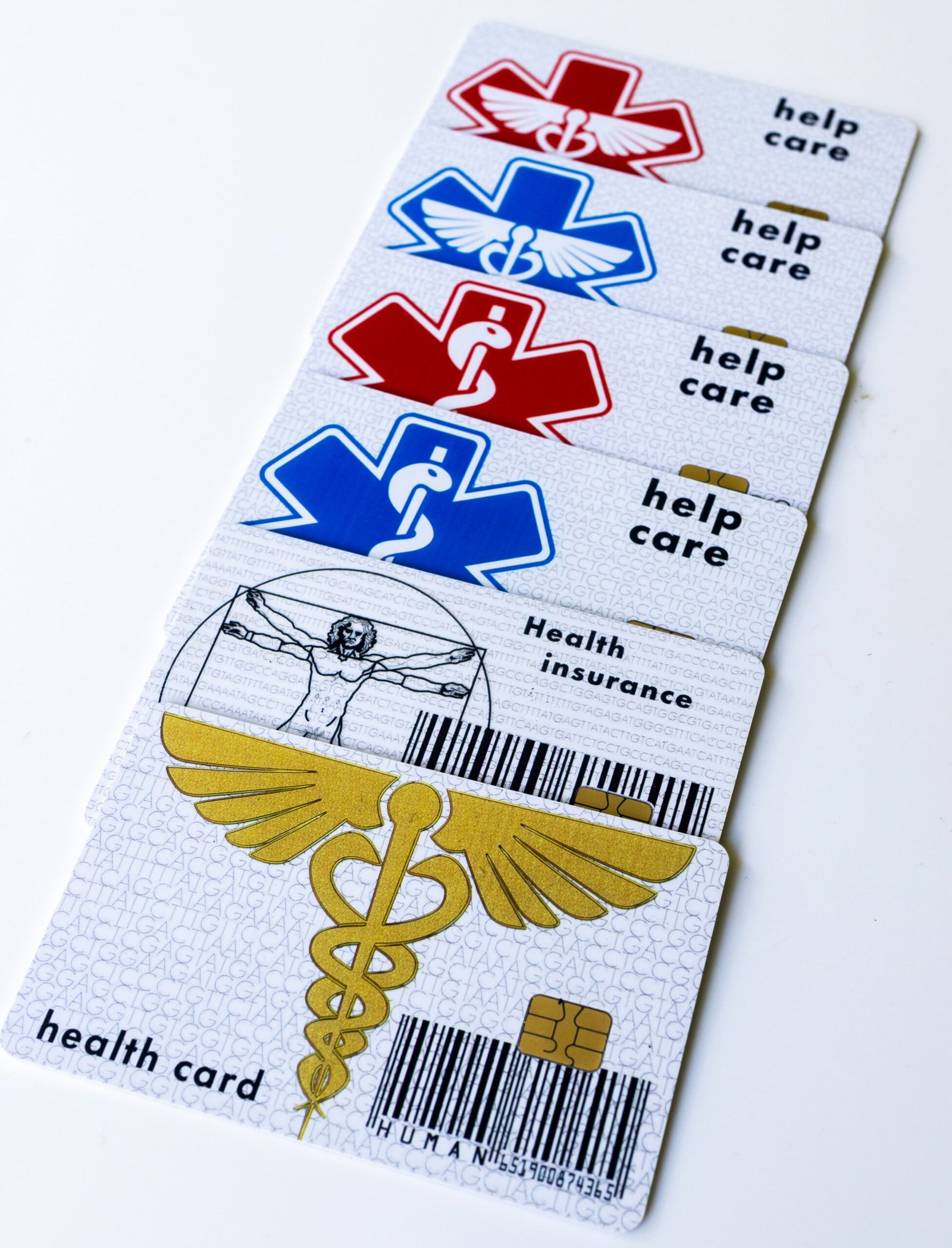 A pair of medical stickers on a white surface