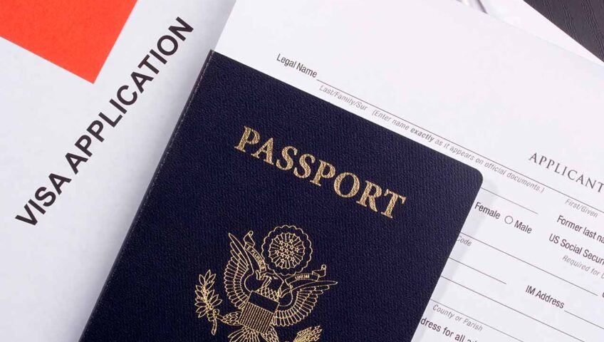 a passport and application form